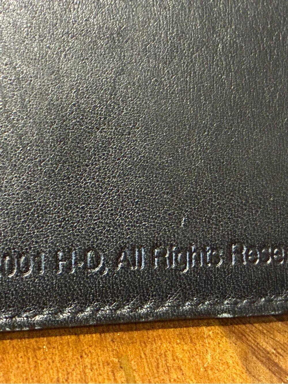 Vintages Harley-Davidson Black Leather Bifold Wallet with Silver Shield Emblem